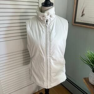 BANANA REPUBLIC Vest Womens Large Cream Full Zip Sherpa Lined Collar Winter